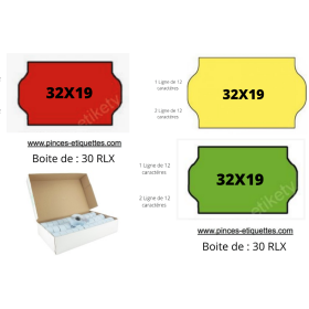 ÉTIQUETTES Meto 32X19 mm ROUGE VERT JAUNE Universelles POUR 32X19