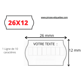 ETIQUETTES 26X16 IMPRESSION PERSONNALISÉE étiqueteuse 2 lignes 2 réf