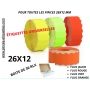 Étiquettes 26x12mm FLUO Rouge-Jaune-Orange- Meto Sato Universelles