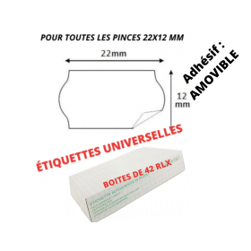 Étiquette 22x12 Blanches amovible enlevable rouleau KENDO METO 22 SATO