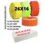 Étiquette METO 26X16 Fluo ROUGE VERT JAUNE ORANGE Couleur JUDO
