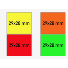 Étiquettes étiqueteuse METO 29X28 mm FLUO 3 lignes Pistolet étiquette