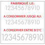 Étiquettes CUISINE DATE FABRICATION DATE CONSOMMATION CONSERVATION