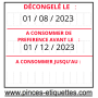 Étiquettes POUR DATE DE DÉCONGÉLATION DATE CONSOMMATION