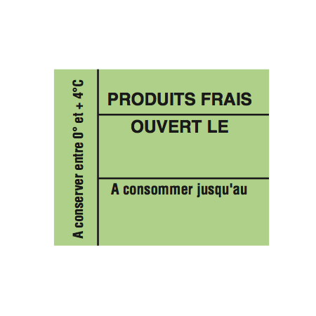 Étiquettes METO POUR DATE OUVERTURE DATE CONSOMMATION CONSERVATION