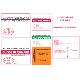 Personnaliser Étiquettes étiqueteuse METO 29X28 mm 3 lignes étiquettes