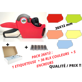 ETIQUETTE  METO 26X12 COULEUR VERT COULEUR JAUNE COULEUR ORANGE ROUGE