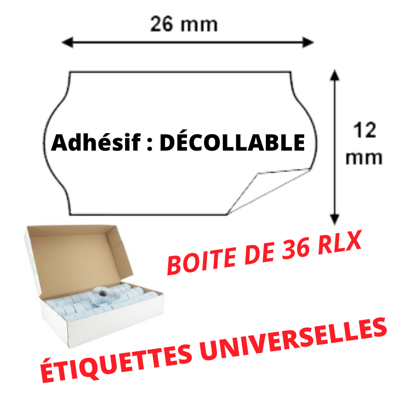 Étiquettes Meto Repositionnables – 12 000 étiquettes 26x12 Mm, Pour étiqueteuses Manuelles (Meto, Avery, Sato…) - 2
