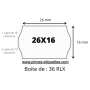 Étiquettes 26X16 mm ADHÉSIF AMOVIBLE - DÉCOLLABLE BLANCHES ENLEVABLE