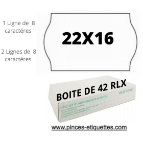 ÉTIQUETTES POUR ETIQUETEUSE 22X16 MM Blanche METO SATO TOVEL PRINTEX