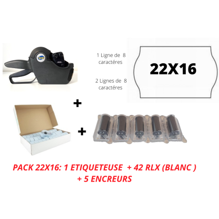 ETIQUETTES 22X16 BLANCHE ETIQUETEUSE 22X16 2 LIGNES PAS CHER