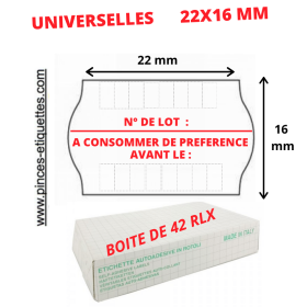 ETIQUETEUSE NUMERO LOT + A CONSOMMER DE PRÉFÉRENCE AVANT DATEUSE METO