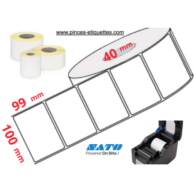 ETIQUETTES EN ROULEAUX THERMIQUE ECO BLANC 100 X 99 MM IMPRIMANTE M 40MM