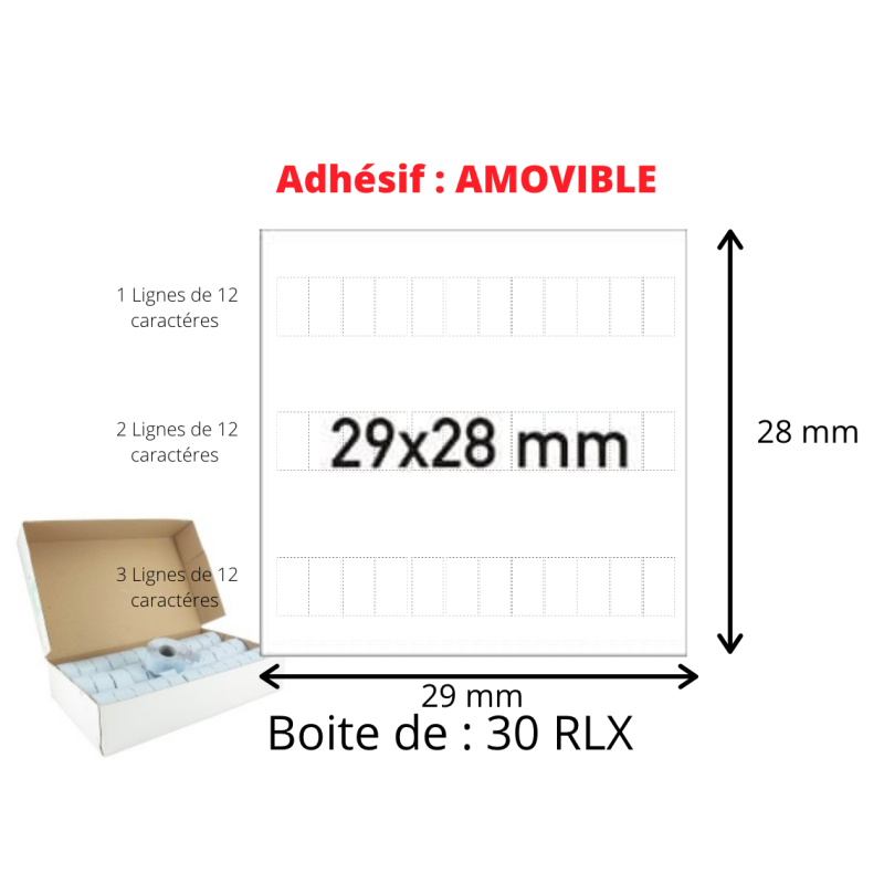 Étiquettes Adhésives Meto Orange Fluoro - 32x19mm | 5000 Étiquettes | Adhésif Permanent | Pour Étiqueteuses