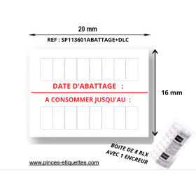 Étiquettes DATE D'ABATTAGE -A CONSOMMER JUSQU'AU-ABATTU LE -DATE