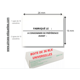 Étiquettes FABRIQUÉ LE + A CONSOMMER DE PRÉFÉRENCE AVANT date fabrication