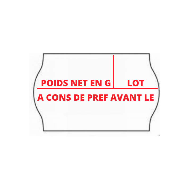 ETIQUETTAGE POIDS NET EN GRAMMES - LOT - DATE DE PREFERENCE AVANT LE