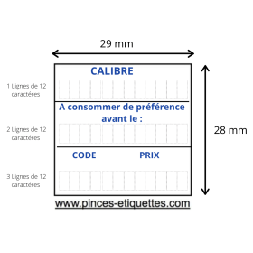 Etiquettes A CONSOMMER DE PREFERENCE AVANT CALIBRE CODE PRIX