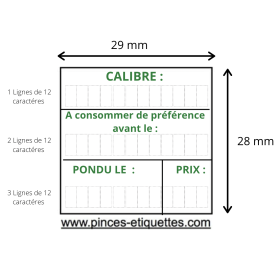 Etiquettes DATE DE PONTE PONDU LE A CONSOMMER DE PREFERENCE AVANT CALIBRE OEUFS