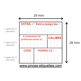 Étiquettes PRIX KG-LITRE-PRIX ARTICLE Compatibles Etiqueteuse Avery 1131Paxar Monarch 20x16mm