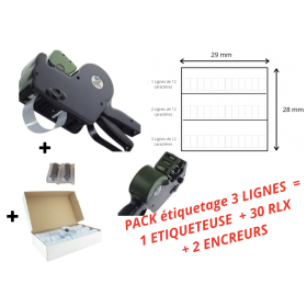 ETIQUETAGE 3 LIGNES 3 DATES ETIQUETTES METO 29X28 MM BLANCHES