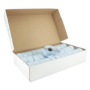 ETIQUETAGE 3 LIGNES 3 DATES ETIQUETTES METO 29X28 MM BLANCHES