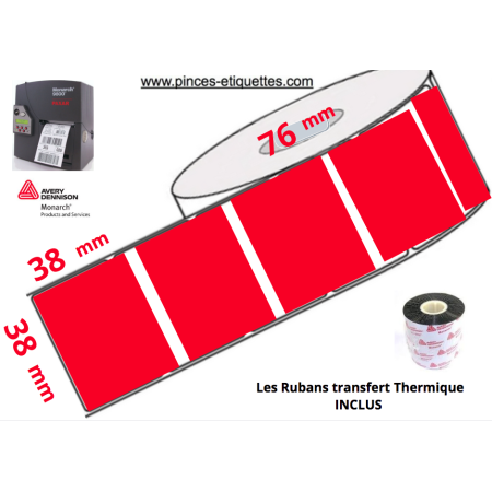 Étiquettes REF LPPR - PRIX ARTICLE Compatible Etiqueteuse Avery 1136 Paxar Monarch 20x16mm