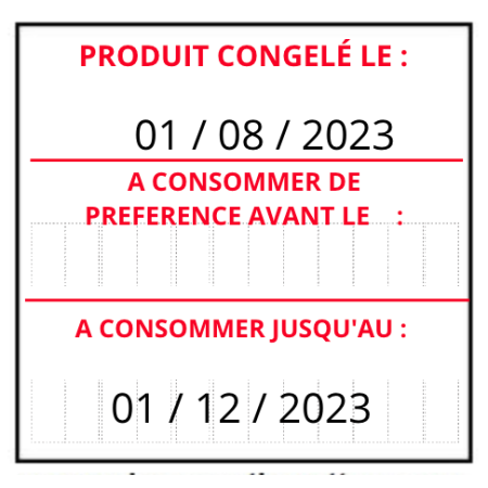 Étiquettes POUR DATE CONGÉLATION DATE CONSOMMATION
