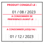Étiquettes POUR DATE CONGÉLATION DATE CONSOMMATION