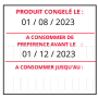 Étiquettes POUR DATE CONGÉLATION DATE CONSOMMATION