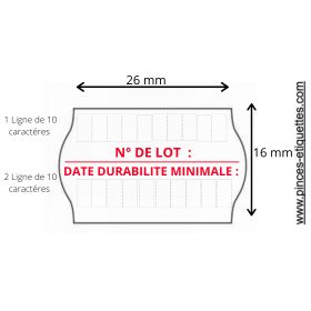 ETIQUETTE DATE DURABILITÉ MINIMALE N° LOT DATE UTILISATION OPTIMUM DDM