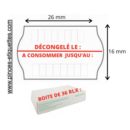 ETIQUETTE POUR DATE DECONGELE ET DATE LIMITE DE CONSOMMATION