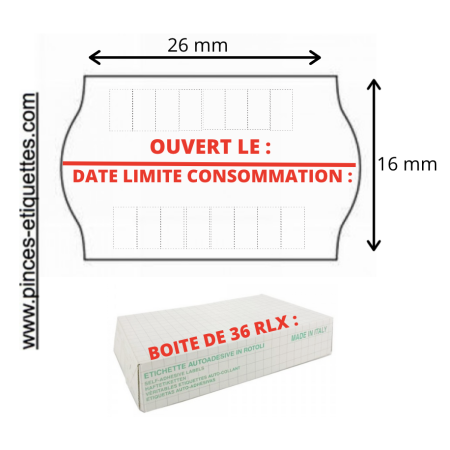 ETIQUETTE POUR DATE OUVERTURE ET DATE LIMITE DE CONSOMMATION