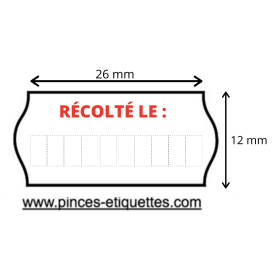 Étiquettes pour Date de Récolte : imprime date Récolté le pour ETIQUETEUSE