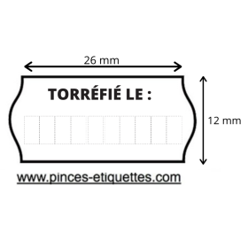 Étiquettes 26X12 TORREFIE LE : imprime date  pour ETIQUETEUSE pour date torréfié le pour meto Sato