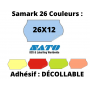Étiquettes SATO 26x12mm COULEUR Amovibles pour Samark 26