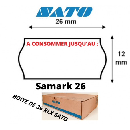 15000 Étiquettes de Prix 26x12mm Blanc Permanent Pour Sato 26 Samark 26 