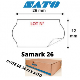 Étiquettes SATO 26x12mm N°LOT pour Samark 26
