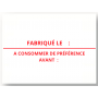 Étiquettes FABRIQUÉ LE - A CONSOMMER DE PRÉFÉRENCE AVANT LE  : Compatibles Etiqueteuse Avery 1136 Paxar Monarch 20x16mm