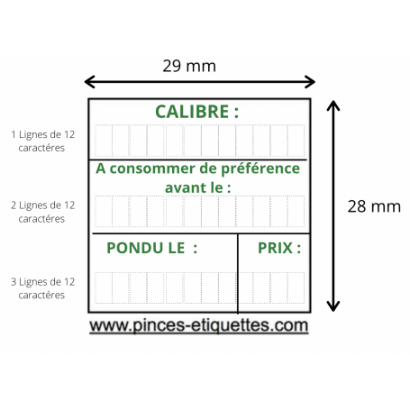 Etiquettes OEUF : PONDU LE - CONSOMMER DE PREFERENCE AVANT - CALIBRE  : Étiqueteuse MCP 3