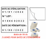 PACK pour Stérilisation 3 lignes : Date Stérilisation - Numéro Lot - Date Péremption . Format 29x28 mm