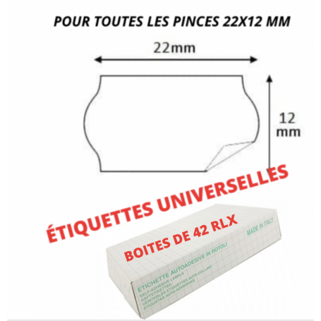Étiquettes 22x12mm Blanches : UNIVERSELLE