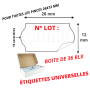 Étiquettes 26x12mm N° LOT : Universelles SATO METO PRINTEX TOVEL