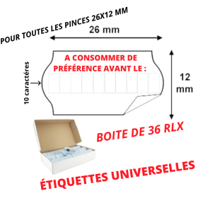 Étiquettes 26x12mm A CONSOMMER DE PREFERENCE AVANT LE : Meto Sato