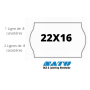 ÉTIQUETTES METO 22X16MM SATO JUDO 22  Blanche : ÉTIQUETEUSES 22X16 MM