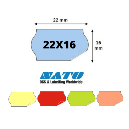 ÉTIQUETTES SATO 22X16MM JUDO Couleurs ORANGE JAUNE VERT BLEU ROUGE