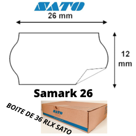 Samark 26 SATO ROULEAUX ETIQUETTES 26x12 Blanche Pince étiqueteuse