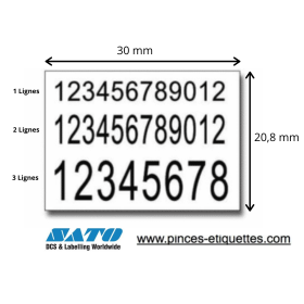 Étiquettes Blanches Amovible 3 lignes 30x20,8 Étiqueteuse Sato PB3 208