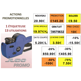 Etiqueteuse POUR PROMOTION MAGASIN DATE COURTE REMISE SOLDE PRIX CHOC