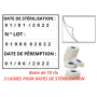 Etiquette pour Date de stérilisation Date de Péremption N° Lot